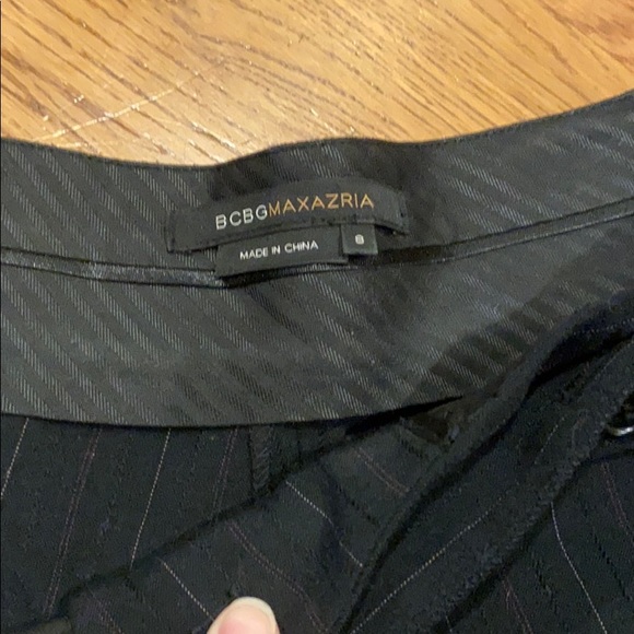 BCBG MaxAzria black pin striped trousers size 8 - Picture 5 of 7